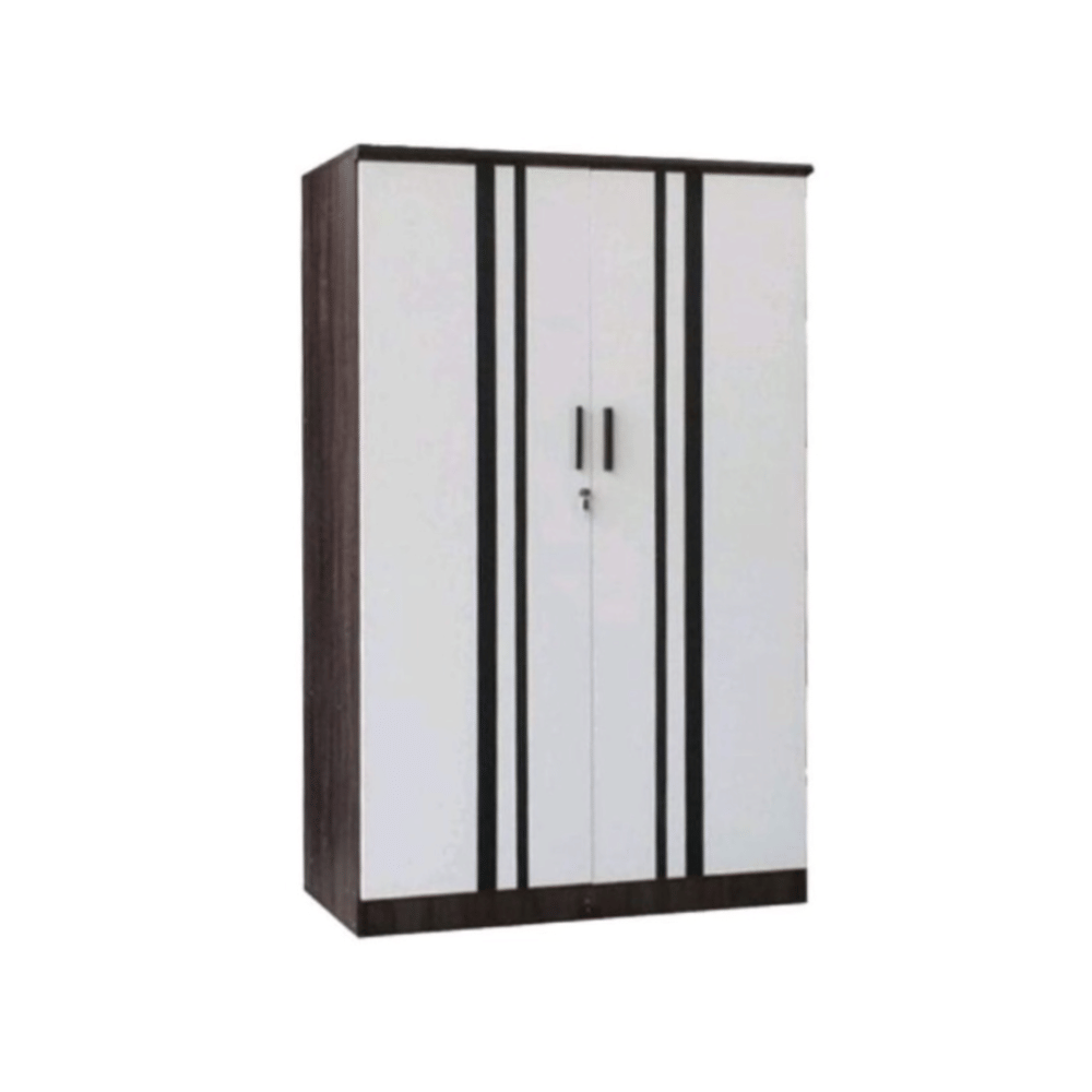 ตู้เสื้อผ้า 2 บานเปิด WISDOM DESIGN FURNITURE รุ่น WR403 120 ซม. สีแอชบราวน์/ขาว_1